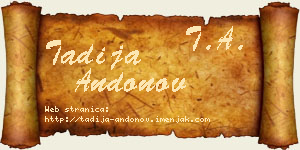 Tadija Andonov vizit kartica